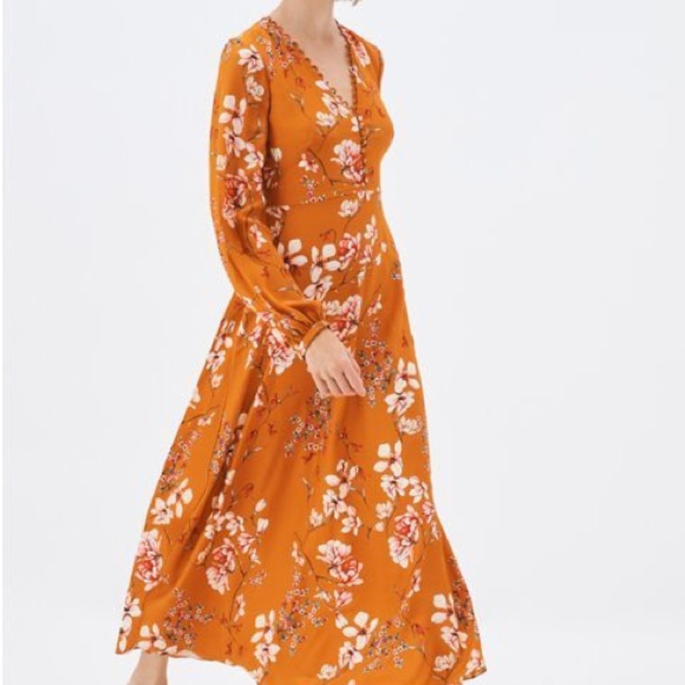Hobbs London Ferrier Orange Floral Maxi Dress